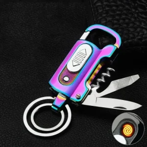 Multi functional Rechargeable Lighter Keychain